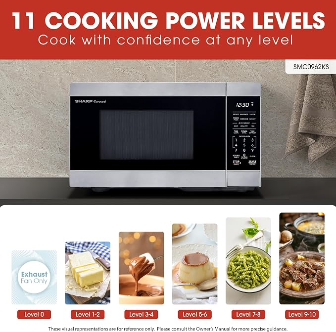 Sharp SMC0962KS 0.9 cu. ft. 900W Stainless Steel Countertop Microwave Oven