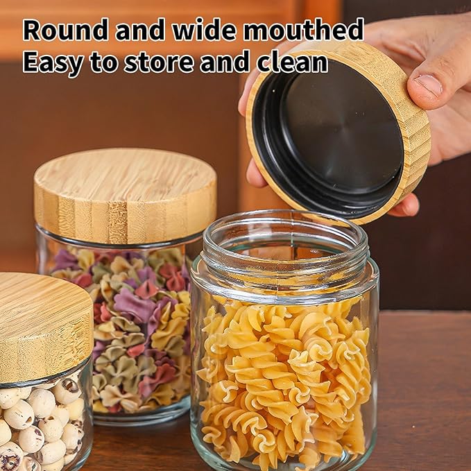 Glass Storage Jar with Airtights Lid for Overnight Oats Yogurt Parfaits and Food Storage 300ml 480ml Glass Food Container
