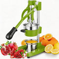 Commercial Heavy Duty Cast Iron Hand Press Manual Orange Citrus Lemon Lime Grapefruit Pomegranate Fruit Juice Squeezer Machine with Stainless Steel Cup Green