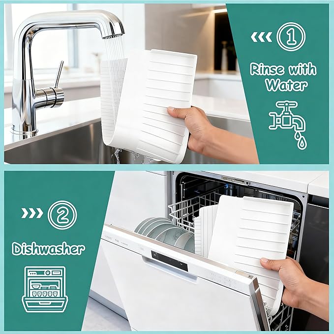 Silicone Sink Edge Protector Splash Guard, 30x4 Inch with Suction Cups & 5°Tilt, Cuttable for Kitchen Bathroom Countertops, Granite Quartz Surfaces (Transparency)
