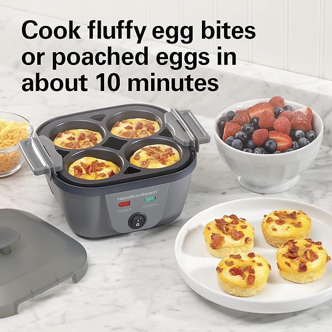 Hamilton Beach Egg Cookers Bundle - Egg Bite Maker, Hard Boiler & Poacher (25510 + 25508)