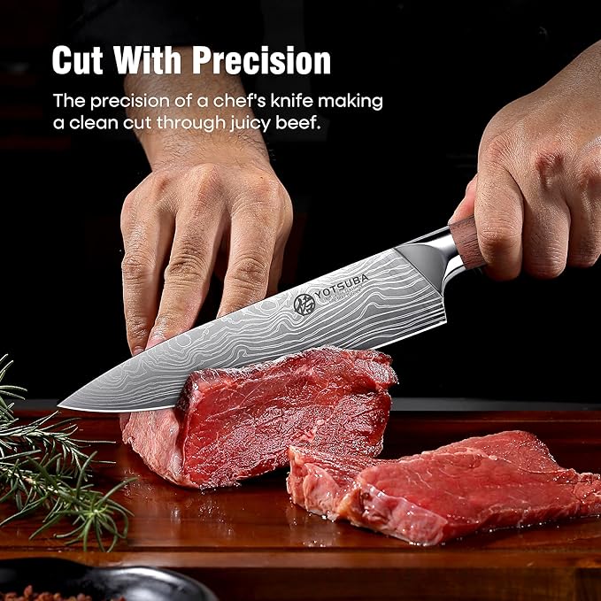 YOTSUBA Kitchen Knife Set 3 PCS, Ultra Sharp Japanese Knife Set, High Carbon Stainless Steel Blade With Smooth Ergonomic Handle for Home & Restaurant Use