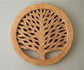 Cooking Gifts Set of 2 Wooden Trivets for Hot Dishes Pots and Pans Tea Pot Holders Nonslip Heat Resistant Kitchen Counter Accessories for Table Countertops (TRNAT) 8" Diameter Tree of Life Design