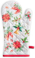 Maison d' Hermine Oven Gloves 100% Cotton Oven Mitt 7" x 13" with Loop Heat Resistant BBQ Cooking Gloves for Thanksgiving Christmas Decorations Baking Handling Hot Pans (Pack of 1, Chromo)