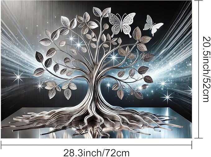 HOMETITUTE Tree Butterfly Stove Top Cover for Electric Stove Diatomite Dish Drying Mat Floral Embossed Kitchen Protector 28x20 Inch Heat Resistant Pad Coffee Station Mat