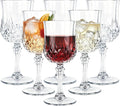 6 Pack Plastic Wine Glasses,10oz Unbreakable Vintage Style Goblets,Reusable Crystal Like Drinking Glass for Wedding Reception, Party Supplies (Clear)