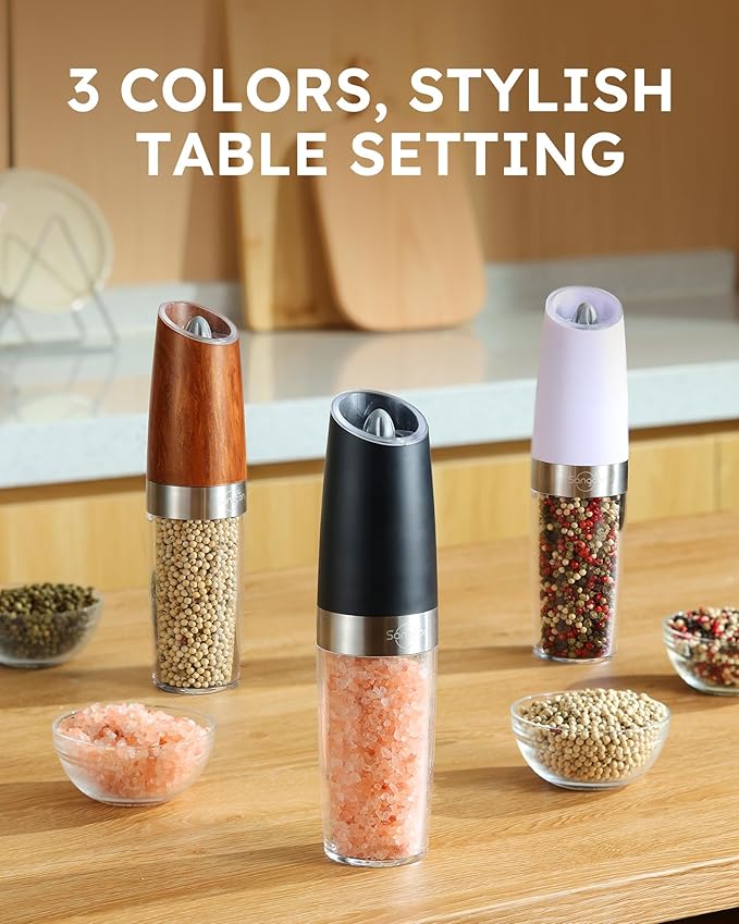 Gravity Electric Salt and Pepper Grinder Set & 5 in 1 Blender and Food Processor Combo