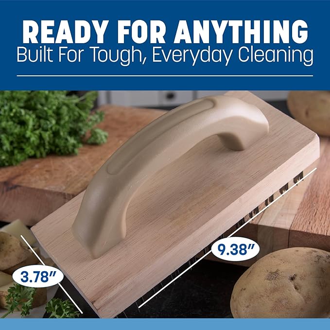 Carlisle FoodService Products 4067600 Ergonomic Steel Butcher Block Scratch Brush, 9-3/8”