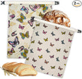 2 Pack Beeswax Bread Bags for Homemade Bread with Zipper, Large 13x17'' Reusable Beeswax Sourdough Bread Storage Bag, Keep Loaves Fresh Longer, Freezer Safe & Airtight, Natural, Zero Waste