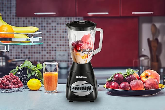 220 Volts Blender WKBEPNG83-1.5L -10 Speed - Pulse Rotation - 500W -Stainless Steel Blade -Glass Jar-Mini Grinder Bundle With Dynastar 220-240 Volts (Not For USE IN USA)