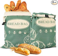 2 Pack Zippered Beeswax Bread Bags 17×13 Inch Large Cotton Sourdough Bread Bags Reusable Bread Storage Bags for Homemade Bread Freezer Safe for Bagel Croissant & Baguette Kitchen Baking Supplies