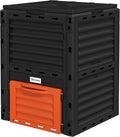 Outsunny Garden Compost Bin 80 Gallon Outdoor Large Capacity Composter Fast Create Fertile Soil Aerating Box, Easy Assembly, Orange