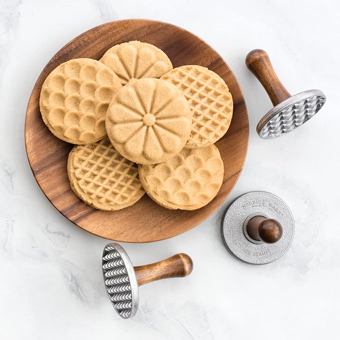 Nordic Ware Heirloom Cookie Stamps (Set of 3), Sturdy Cast Aluminium Cookie Stamp Set, Cookie Press Set Made in the USA, Sturdy and Durable Biscuit Maker Press Set