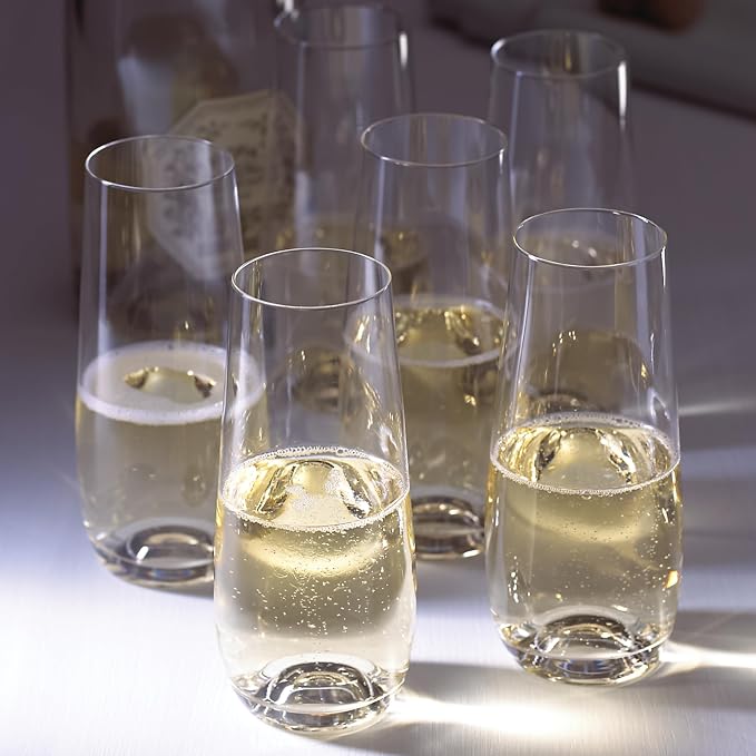 Lenox 884907 Tuscany Classics Stemless Flute Set, Set of 6, 9 Fl Oz, Stemless