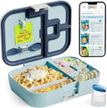 YOOPI Lunch Boxes for Kids–Toddler Bento Box with 4 Leakproof Compartment Food Bentobox Container,Lunch Box for School with Lunchbox Containers, Lightweight Sandwich Box & Snack Box (Aqua)