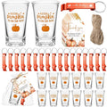 50 Sets Baby Shower Favor for Guests Acrylic Shot Glasses with Bottle Opener Keychains Thank You Tags and Bags Gender Reveal Party Favors for Guest Baby Shower Return Gift (Pumpkin)