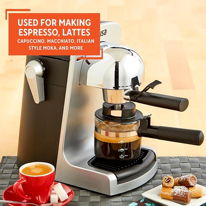 IMUSA 4cup Electric Bistro Espresso Cappuccino Maker, Silver