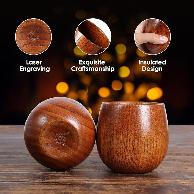 Whiskey Glasses Sets, Bourbon Glass, Bourbon Gifts for Men, Finished Wooden Old Fashioned Glass, Great Whiskey Gifts for Men, Dad, Or Brother (1 Pack)