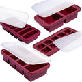 Souper Cubes Silicone Freezer Molds Gift Set, Cranberry | 2 Tbsp, 1/2 Cup, 1 Cup and 2 Cup Silicone Molds for Food Set, Perfect for Freezing Soup, Grains, Proteins, Herbs and More