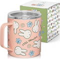 Dragon Glassware | Miffy Stainless Steel Camp Mug with Lid, 12 oz - Pink | Nijntje Insulated Camping Mug For Coffee, Tea, Matcha & Hot Beverages; Miff Mug with Lid