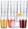 Meanplan 24 Pack Plastic Reusable Drinking Glasses Restaurant Grade 8 oz Plastic Cups Unbreakable Stackable Drink Tumblers Water Cup for Kitchen Cafe Wedding Birthday Party Supplies (Frosted)