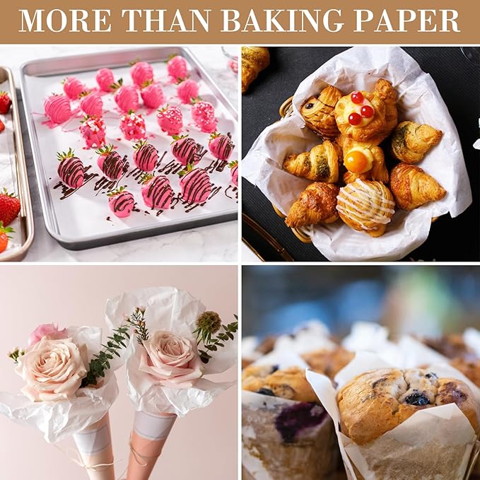 Harloon 200 Pcs Parchment Paper Baking Sheets, Heavy Duty Precut Baking Sheets Nonstick Parchment for Cookies Steaming Grilling Cooking Air Fryer Oven Pan Air Fryer(White,13 x 18 Inch)