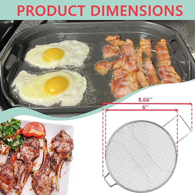 2 Packs Splatter Shield for Ninja IG651 IG600 IG601 Foodi Air Fryer Accessories, Splash Guard Replacement for Ninja Foodi Smart XL Pro 7-in-1 Indoor Grill, Stainless Steel Mesh Screen