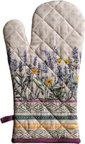 Maison d'Hermine Oven Gloves 100% Cotton Oven Mitt 7" x 13" with Loop Heat Resistant BBQ Cooking Gloves Baking Grilling Gifts for Mothers Day Spring/Summer (Pack of 1, Fanny Lavender)