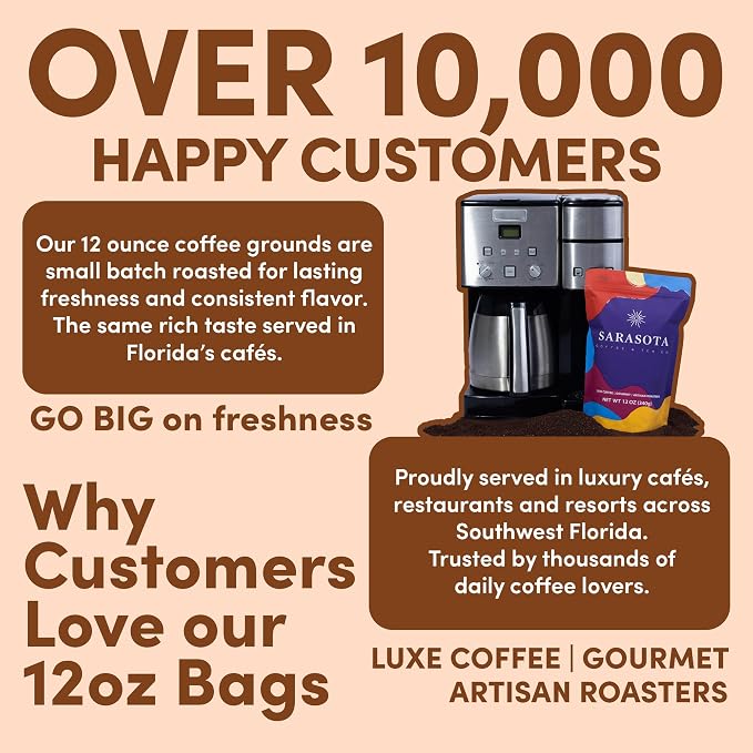 Salted Caramel Ground Coffee | Flavored Coffee Medium Roast | Sweet & Smooth Caramel with Sea Salt | Gourmet Specialty Grade | 12 oz
