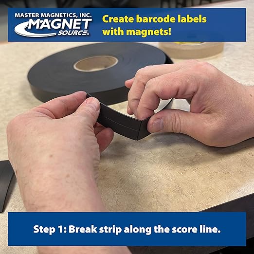 Master Magnetics ZGN40S3 Flexible Magnet Strip, Plain, No Laminate, 1/16" Thick, 1" Height, 100 Feet Scored Every 3", 1 Roll with 396-1" x 3" Pieces