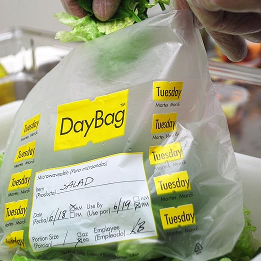 DayMark Safety Systems IT110917 Day of The Week Trilingual Portion Bag, Tuesday, 10" x 8.5", Yellow (Pack of 2000)
