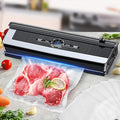 Vacuum Sealer Automatic Air Sealing Food Vacuum Sealer Machine for Dry and Moist Food, Includes 10 Sealer Bags for Food, 14.9*7.2*3.5, Silver