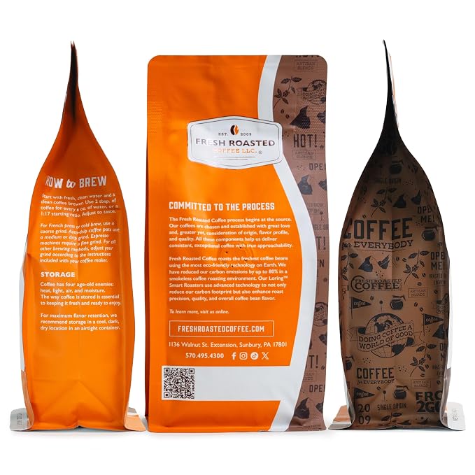 Fresh Roasted Coffee, Organic Sumatra Whole Bean Coffee, Medium Roast, USDA Organic, 100% Single Origin, Kosher, 12 oz