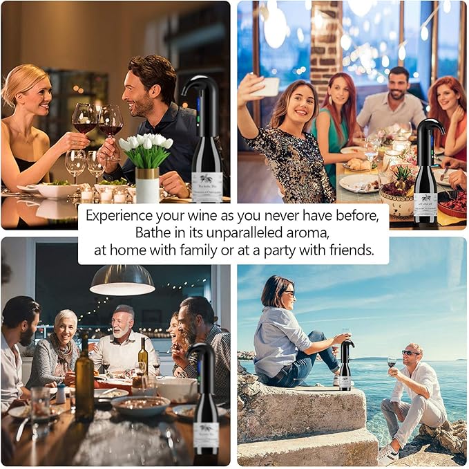 Wine Aerator Electric Wine Decanter Best Sellers One Touch Red -White Wine Accessories Aeration Work with Wine Opener for Beginner Enthusiast - Spout Pourer - Great Mothers Day Gift for Mom