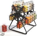 SNTD Rotating Spice Rack Organizer for Large Cabinets Kitchen Countertop with Thicken Spice Jars and Labels, Spinning Like Ferris-Wheel, Metal (M)