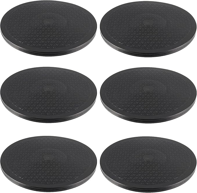 6 Pack 12 Inch Lazy Susan Turntable Organizer, Heavy Duty Rotating Swivel Stand, Single Sided 360 ° Turntable with Steel Ball Bearings for Laptops TV Computer Monitor