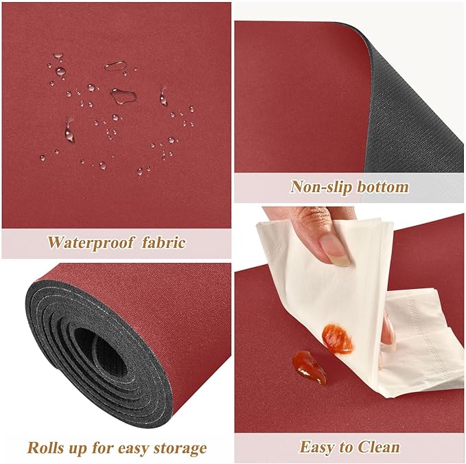 Wine Red Trivet Table Runner for Hot Plates Dishes Heat Resistance Pot Holders Anti-Slip Hot Pad Mats 11.8 * 39.4 Inches