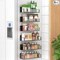 HuggieGems 6 Pack Magnetic Spice Storage Rack Organizer for Refrigerator and Oven, Clear Fridge Organizers and Storage