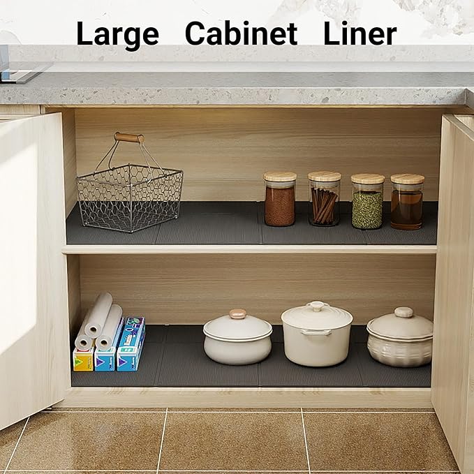 PABUSIOR Toolbox Liner 22" Wide: 3MM Thick Large Tool Box Drawer Liners for Under Sink - Non Slip Foam Heavy Duty Grip Cushion Cabinet Shelf Mats 22" W x 82" L Dark Gray