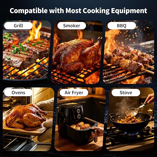 Smart Wireless Meat Thermometer for Grilling, Dual Probe Bluetooth BBQ Thermometer with 2 Probes Instant Read LCD & App Control for Smoker, Grill, Oven, Kitchen, Air Fryer Fathers Day Gift for Dad Men