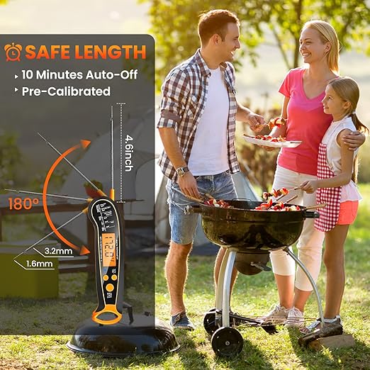 300FT Wireless Meat Thermometer with 2 Probes, Rechargeable Digital Digital Cooking Thermometer with Alarm Function Preprogrammed Temperatures for The Oven, Grill, Kitchen, BBQ IP67