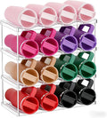Stackable Water Bottle Organizer for Cabinet,4 Tier Water Bottle Holder for Stanley Yeti 40 oz Bottle Shelf,Clear Tumbler Storage Organizer,Wine Rack,Cup Organizer for Kitchen Cabinets Counter Pantry