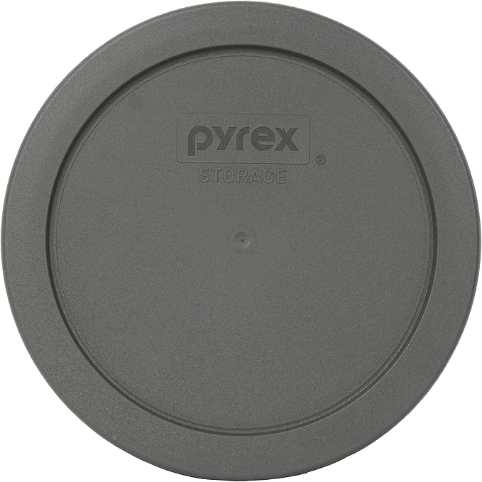 Pyrex 7201 4-Cup Glass Bowl & 7201-PC Puddle Gray Lid (4-Pack) - Made in USA