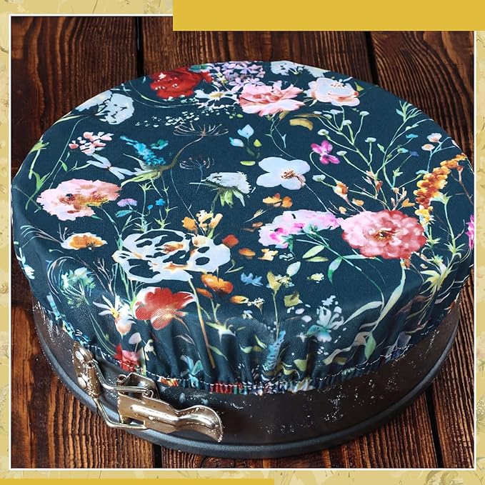 Patelai 10 Pcs Bowl Covers Reusable in 5 Size Stretch Cloth Fabric Elastic Food Storage Bowl Covers Bread Sourdough Lids for Proofing Food Fruits Leftover (Colorful,Rich Flowers)
