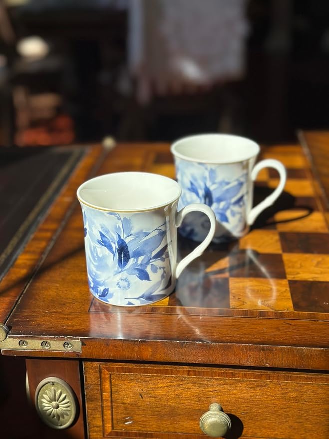 STP GOODS Porcelain Mug 13.5 fl. oz. - Set of 2 in Gift Box Coffee Cup, Gift for Women and Men (Mizuki)