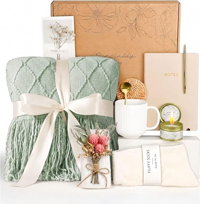 OHATOS Self Care Gifts for Women, Care Package for Women, Birthday Gift Basket for Best Friend Sister Mom, Cozy Gift Set, Feel Better Relaxing Gifts for Girls