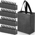 Eccliy Reusable Gift Bags Set Glossy Grocery Gift Tote Bag with Handle for Wedding, Bridal Shower, 4th of July, Summer Event(10 x 8 x 4.7 Inch,Dark Grey,80 Pcs)