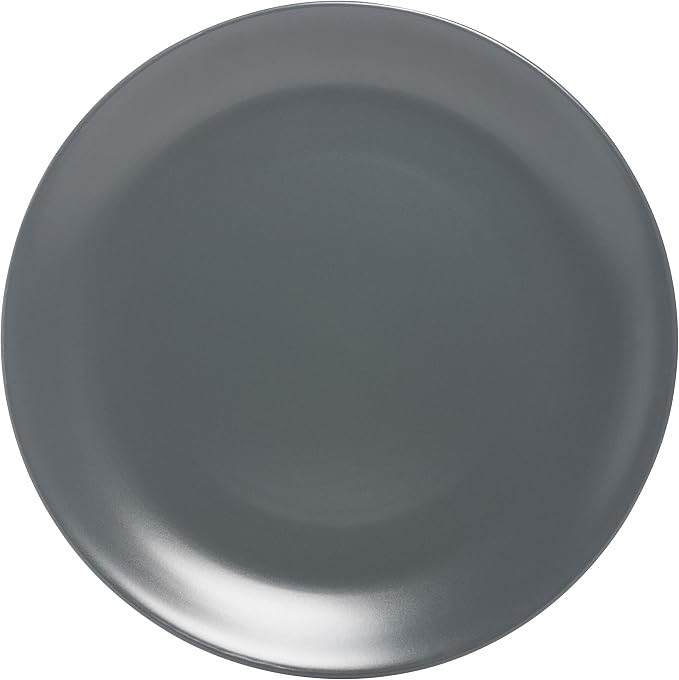 10 Strawberry Street Wazee Matte Coupe Dinnerware Set, 16 pc, Charcoal Gray