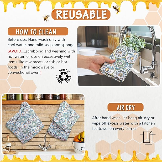 Sourdough Bread Bag – Reusable Beeswax Bread Storage Bags 2.0 (2 Sizes) for Homemade & Artisan Loaves, Cotton-Lined Bread Keeper, Plastic-Free Kitchen Storage – Suzani