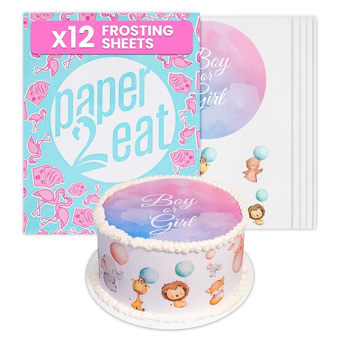 paper2eat Frosting Sheets Premium 8.5” x 11” - 12 count - White Edible Icing Sheets - Kosher Certified